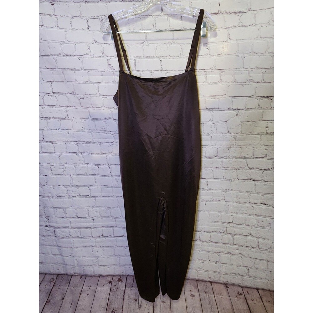 Skims Simply Bare Low Back Catsuit Womens 2X Espresso Satin-like Shine